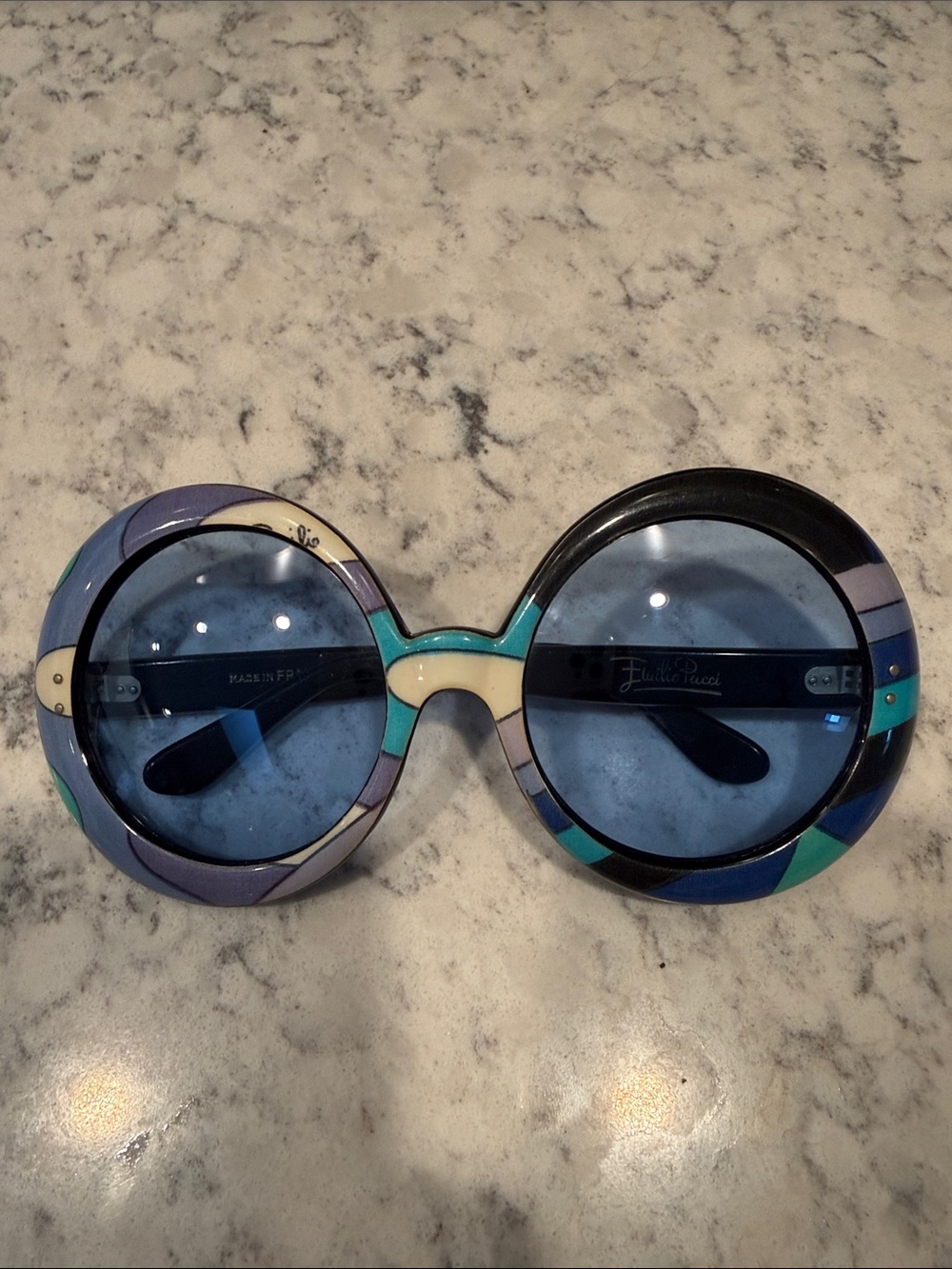 Iconic EMILIO PUCCI 1960s Vintage Round Sunglasses